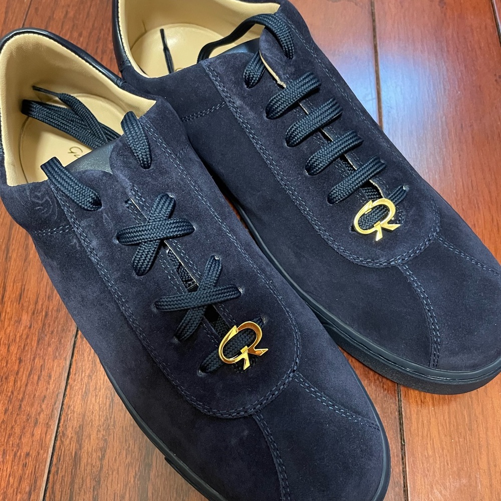 NWT Gianvito Rossi Ribbon sneaker in suede denim size 39